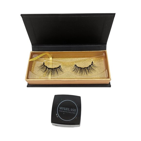 MoxieLash Flashy Lashes Magnetic Eyeliner Set Black Reusable Waterproof NIB - Picture 2 of 12